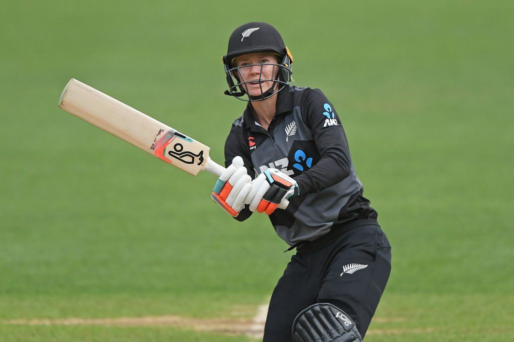 Maddy Green in action for New Zealand against Australia at McLean Park in Napier. Photo: Getty