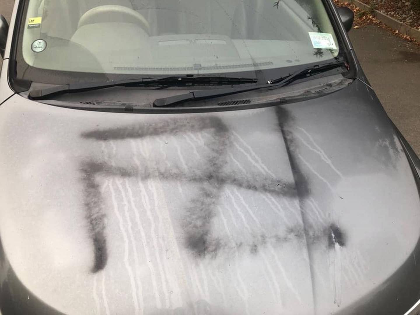 Another car that was vandalised in Lincoln overnight. Photo: Supplied