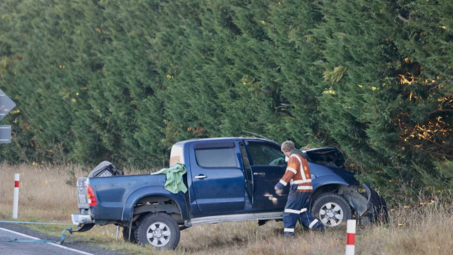 The crash on South Eyre Rd near Oxford. Photo: George Heard