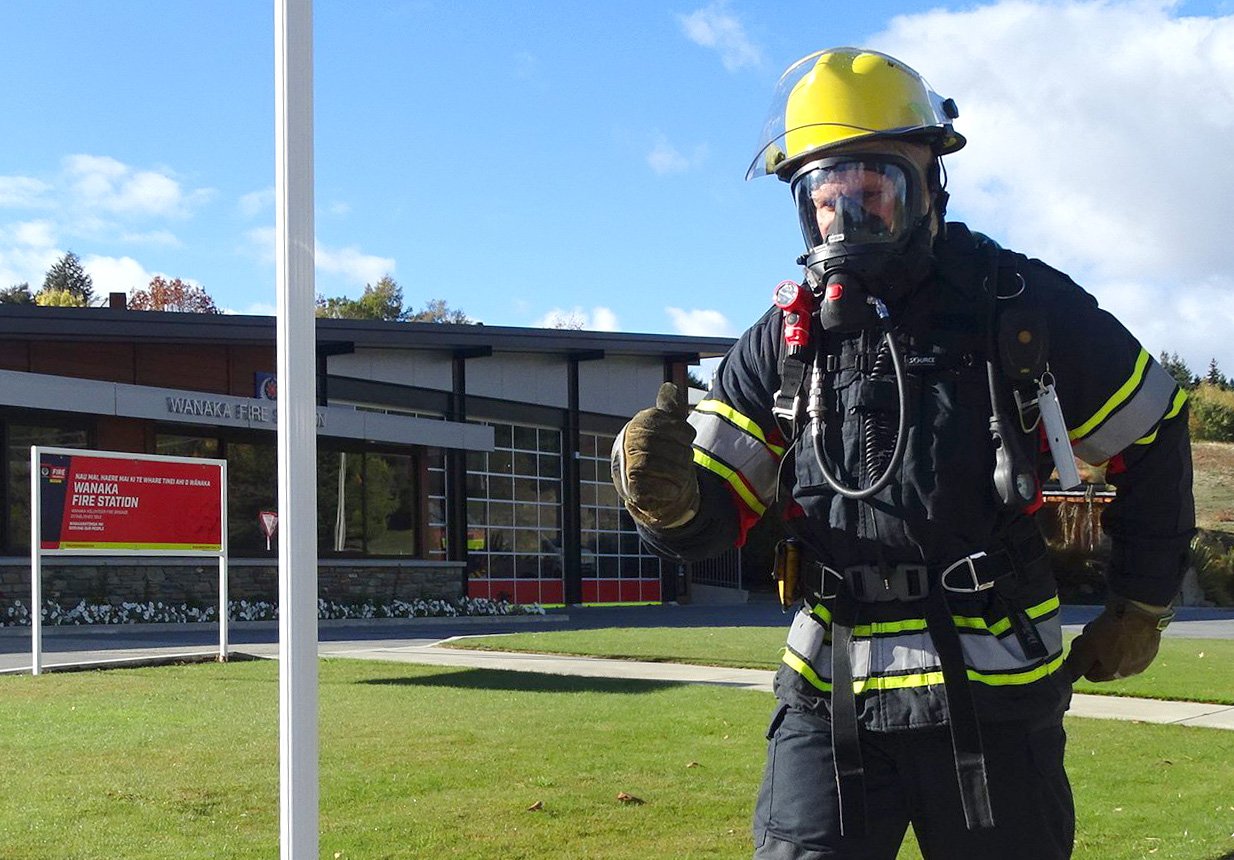 Volunteer firefighter Mark Basson trains for his world record attempt at running the fastest half...