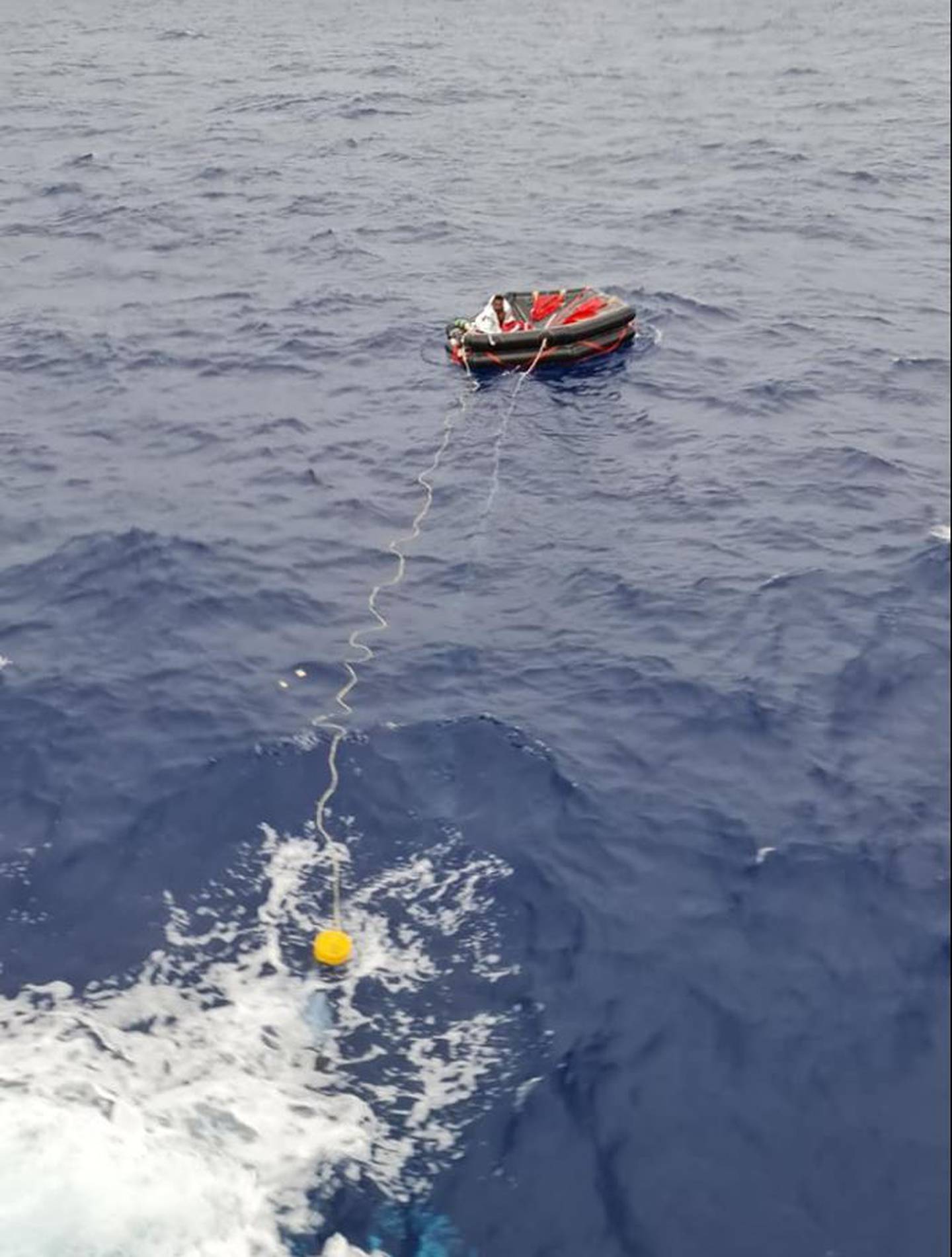 The lone man was spotted in a life-raft by members of the Fijian Navy. Photo / Rescue...