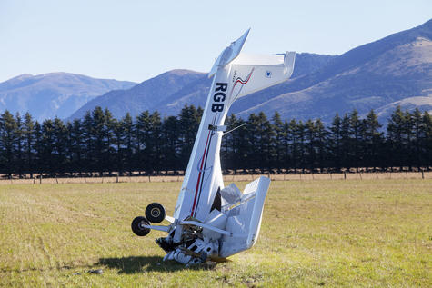 The light plane crashed into a paddock. Photo: Geoff Sloan