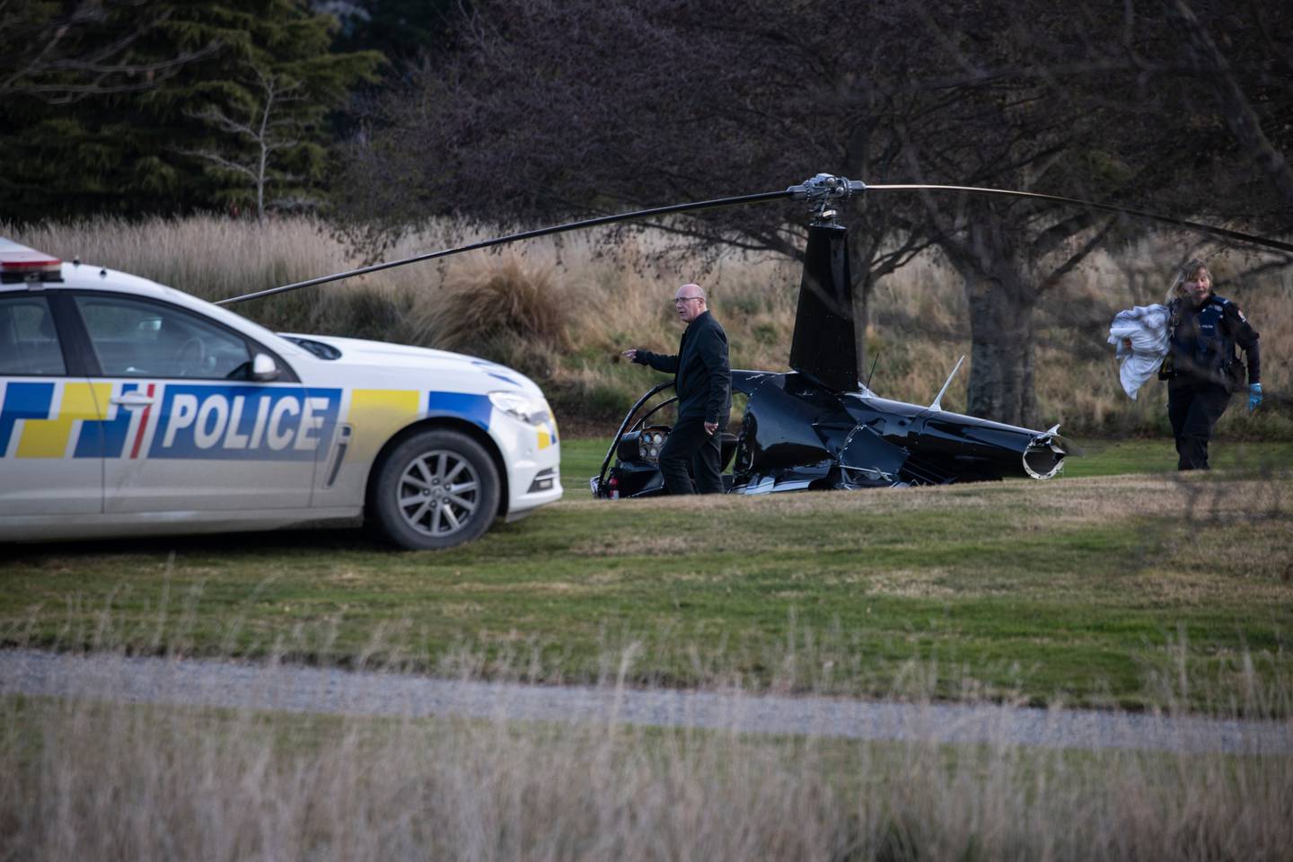 The helicopter crashed with four people, including a newlywed couple, on board. Photo: NZ Herald