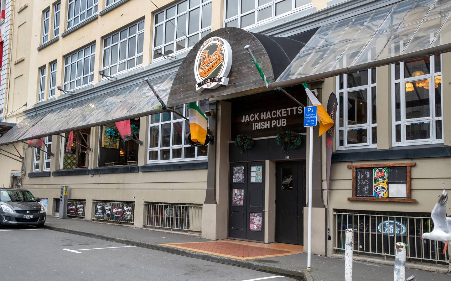 Jack Hackett's Irish Pub in Wellington was open to screen a football game early today. Photo: NZ...