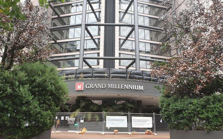 The Grand Millennium hotel managed isolation facility in central Auckland. Photo: RNZ 