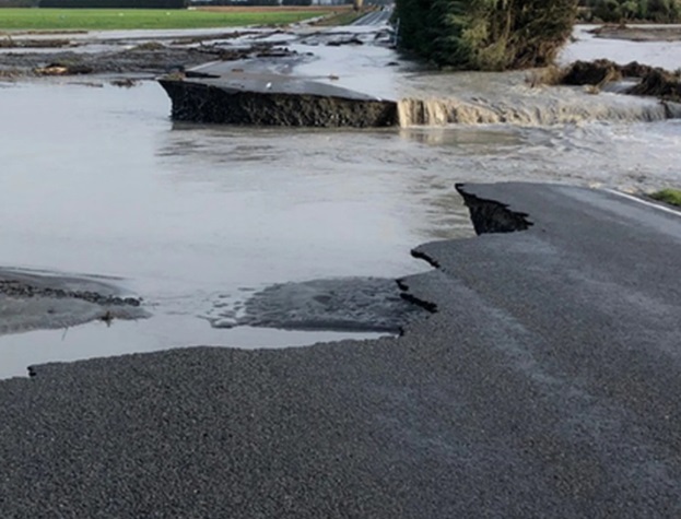 Flood damage on Thompsons Track. Photo: Ella Stewart of RNZ