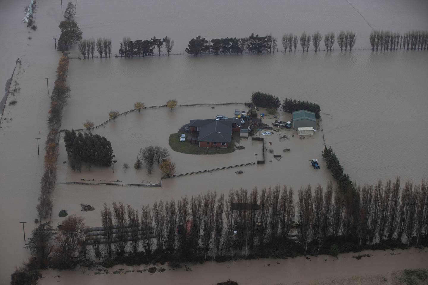 Farms in the Mid Canterbury region have been badly affected by the region's flooding. Photo:...