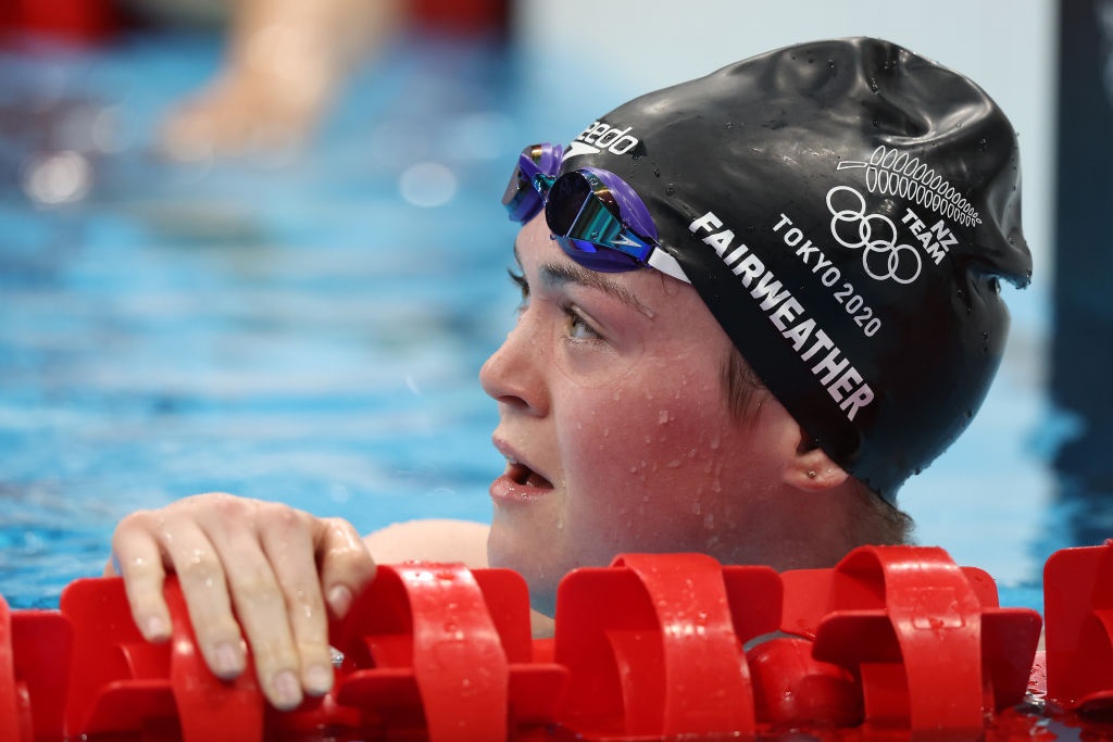 Erika Fairweather after qualifying for the 400m freestyle final in Tokyo last night. Photo; Getty...