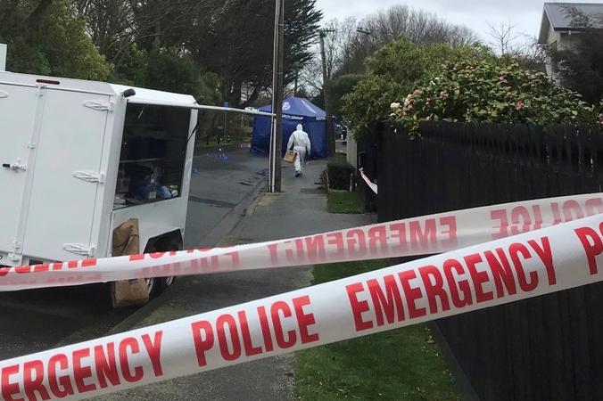 The Medbury Tce property was cordoned off following the incident. Photo: RNZ