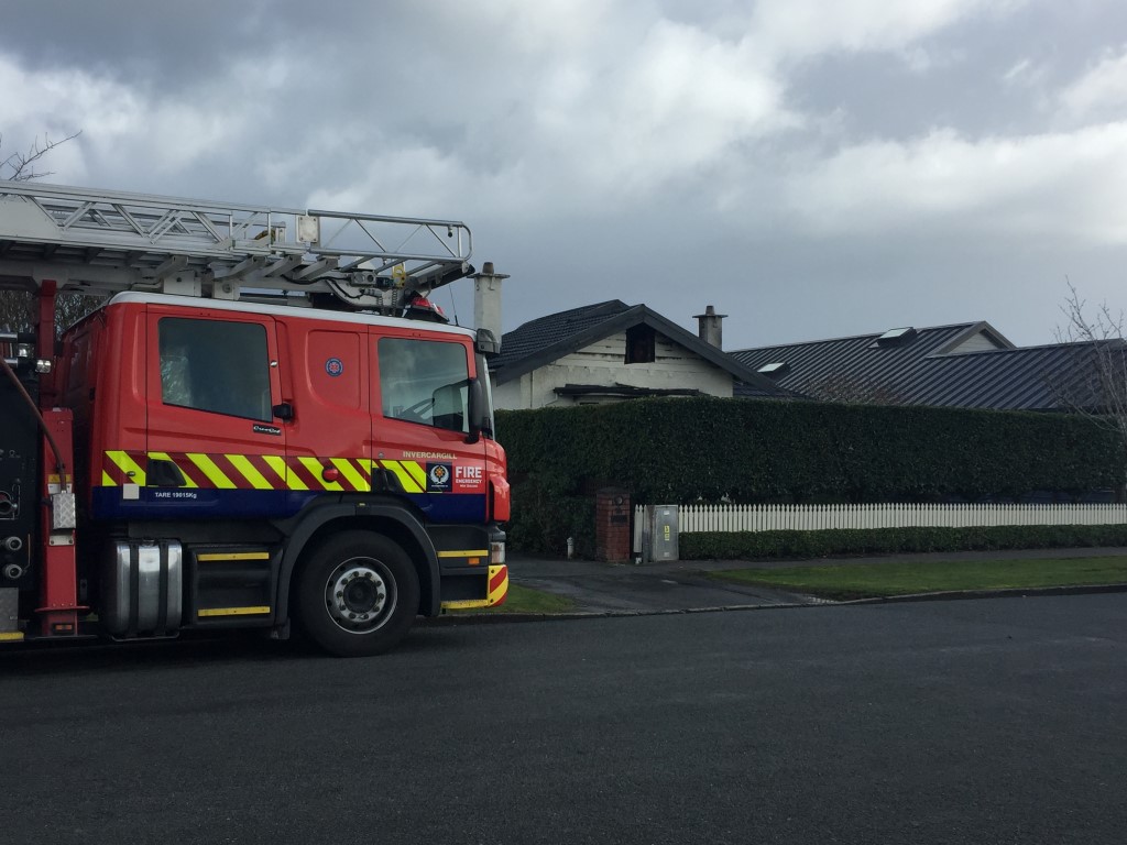 Crews were called to the blaze in Invercargill this morning. Photo: Luisa Girao