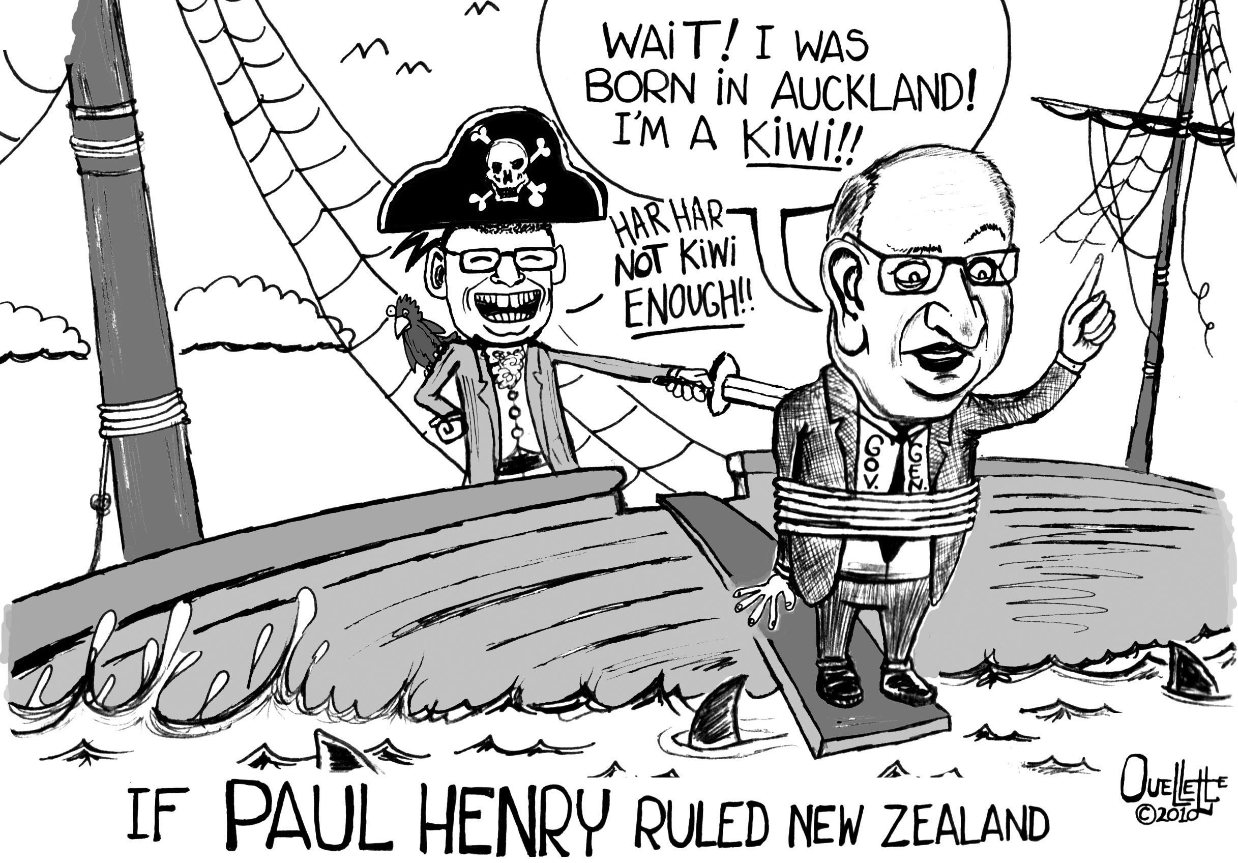 This 2010 cartoon highlights racist comments by television personality Paul 
...