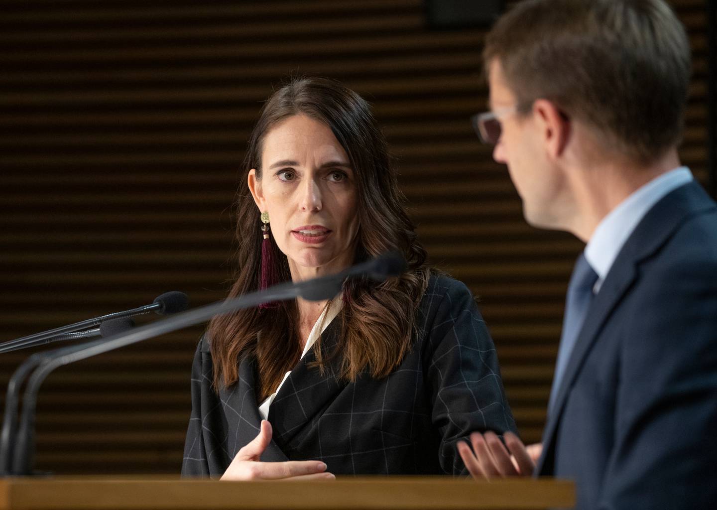 Prime Minister Jacinda Ardern and director general of health Dr Ashley Bloomfield. Photo: NZ Herald