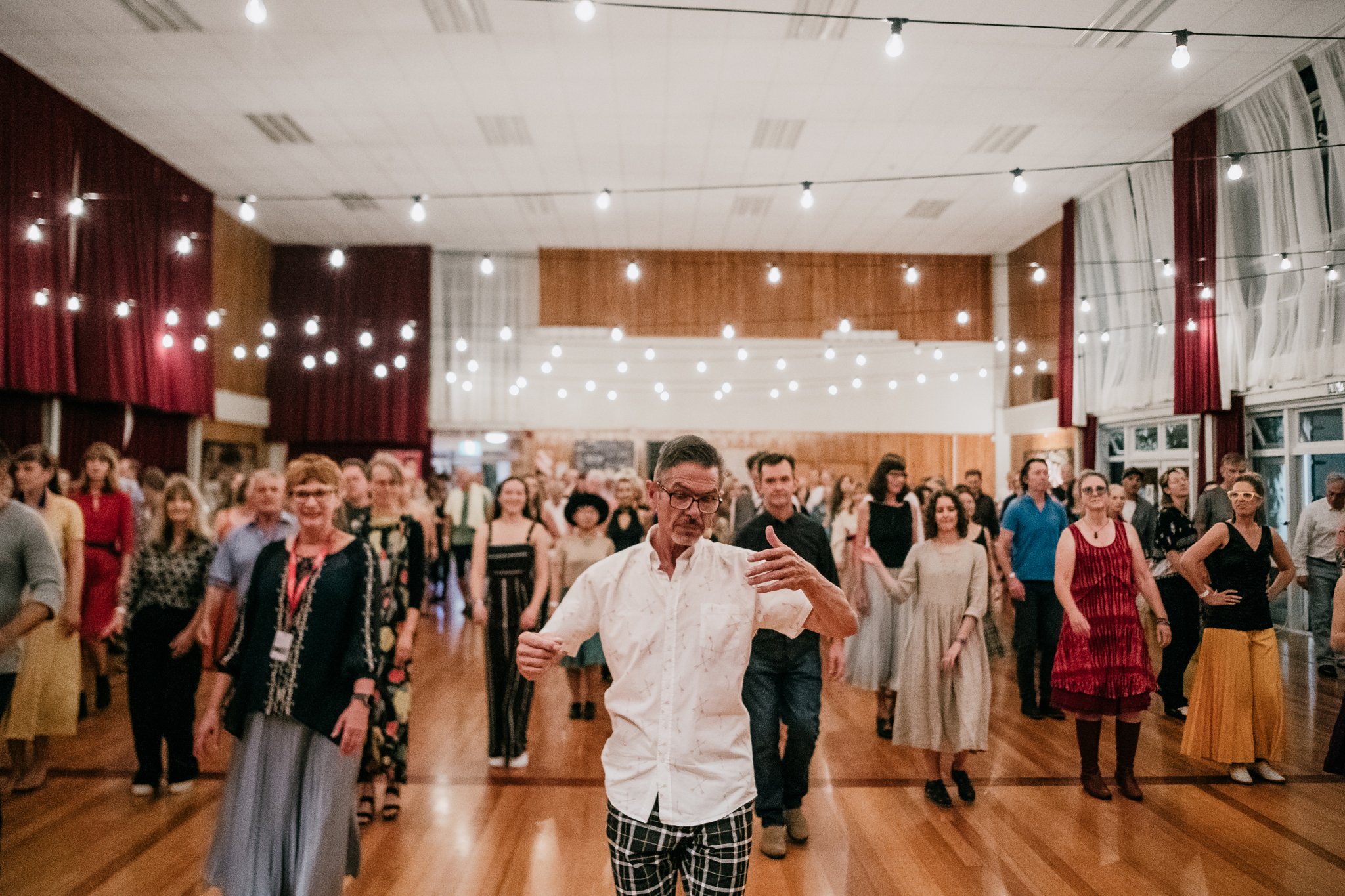 Caroline Plummer Fellowship in Community Dance fellow Michael Parmenter leads a dance.  PHOTOS:...