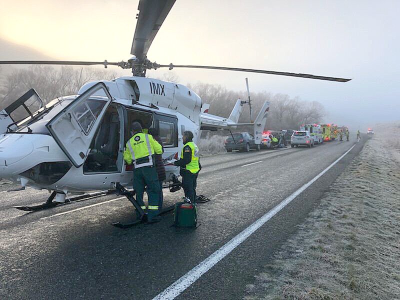 A Lakes District Air Rescue Helicopter at the scene of an accident near Mossburn in 2018. The...