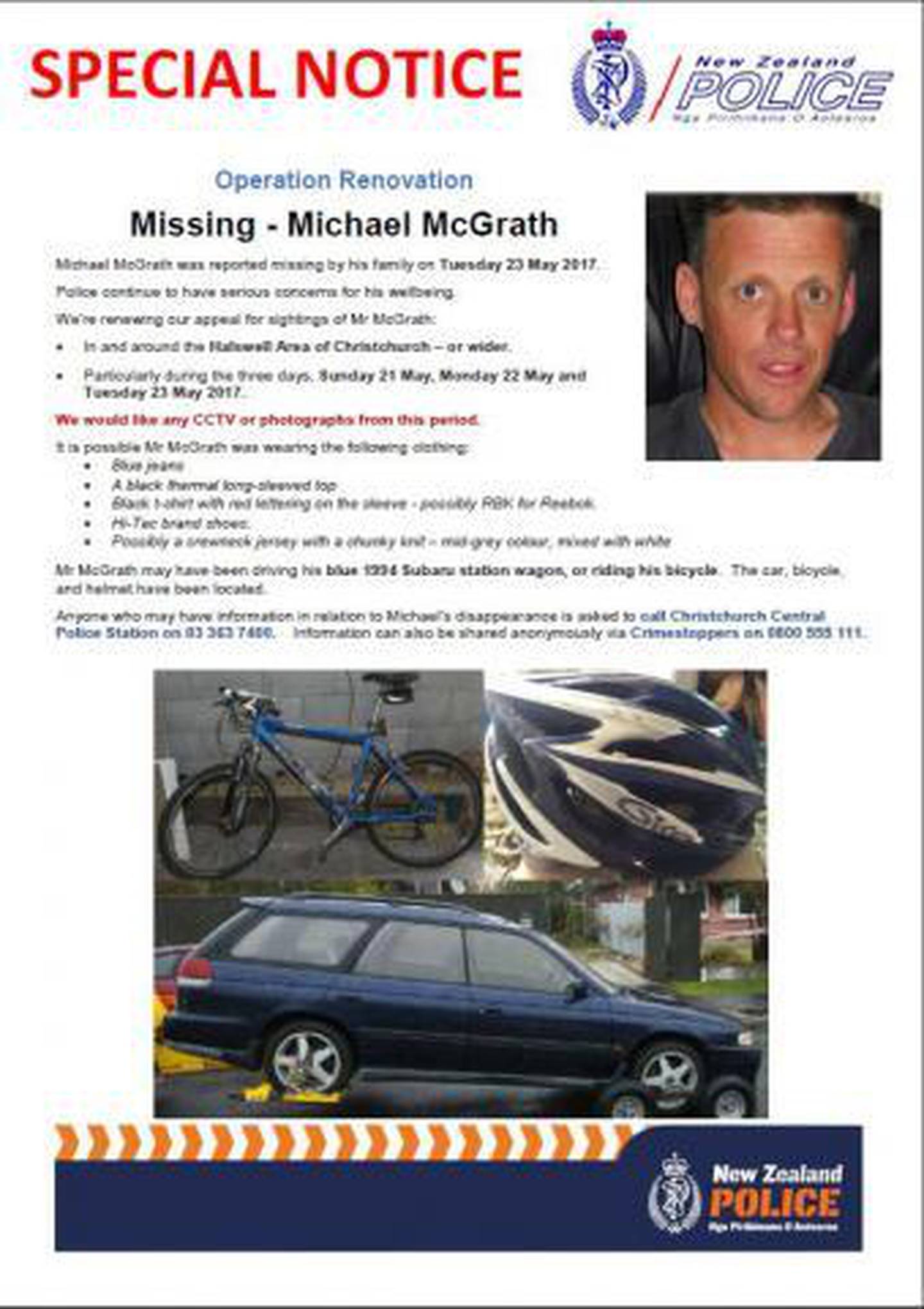 Michael McGrath's disappearance sparked a massive search operation. Photo: Supplied