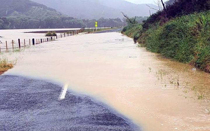 Surface flooding around Gisborne has closed off many roads. Photo: Gisborne District Council