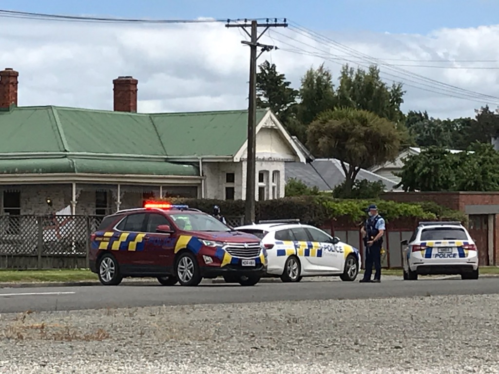 There is a heavy police presence in the town. Photo: Toni McDonald