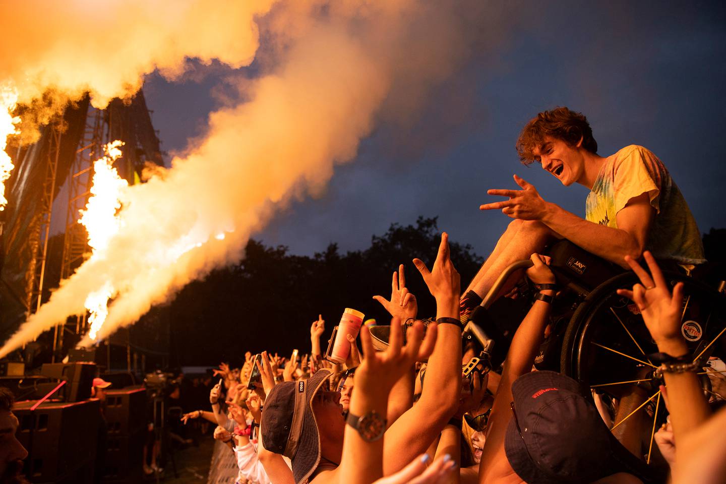 An excited crowd a the Electric Avenue festival in Christchurch won the Lumix Society Award....