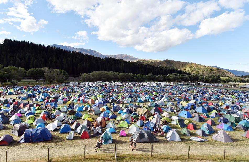 Festival-goers' tents at a previous Rhythm and Alps festival. Photo: ODT files