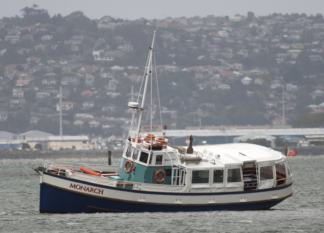 The Monarch lists after running aground in Otago Harbour at Ravensbourne today. Photo: Gerard O...