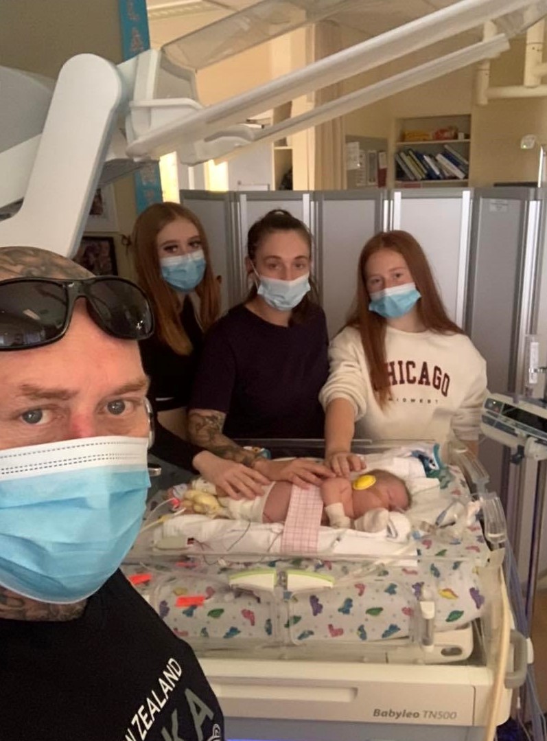 Corrin Webster, Mercedez Webster, Nicole Sutherland and Portia Webster visit baby Laurentian at...