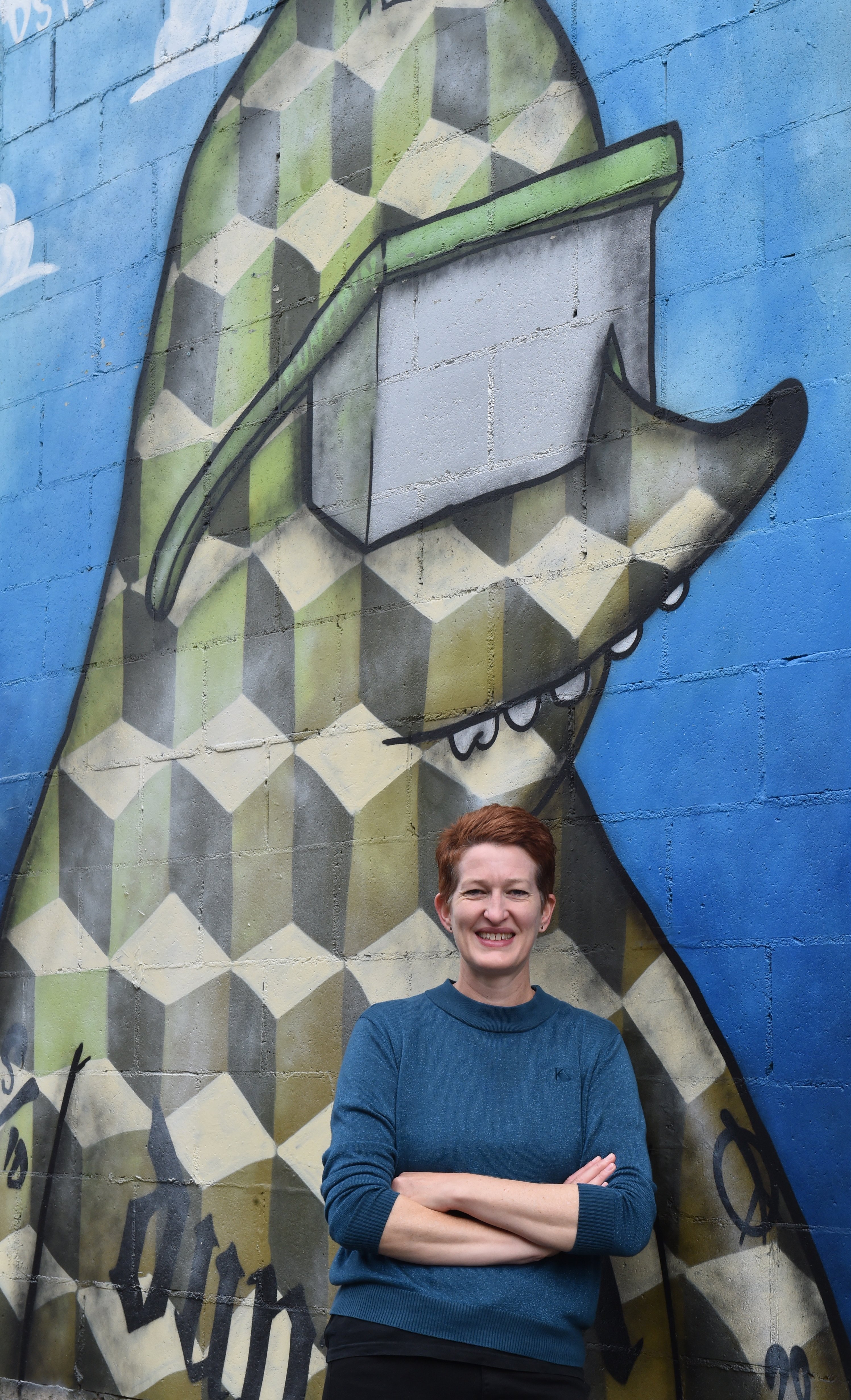 Ruth Harvey is enjoying rediscovering her home town, including the street art.  PHOTO: GREGOR...