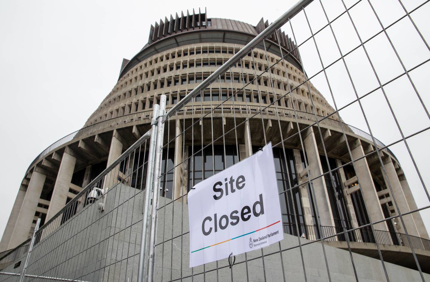 The Beehive and Parliament grounds have been fenced off and closed to deter any further protests....