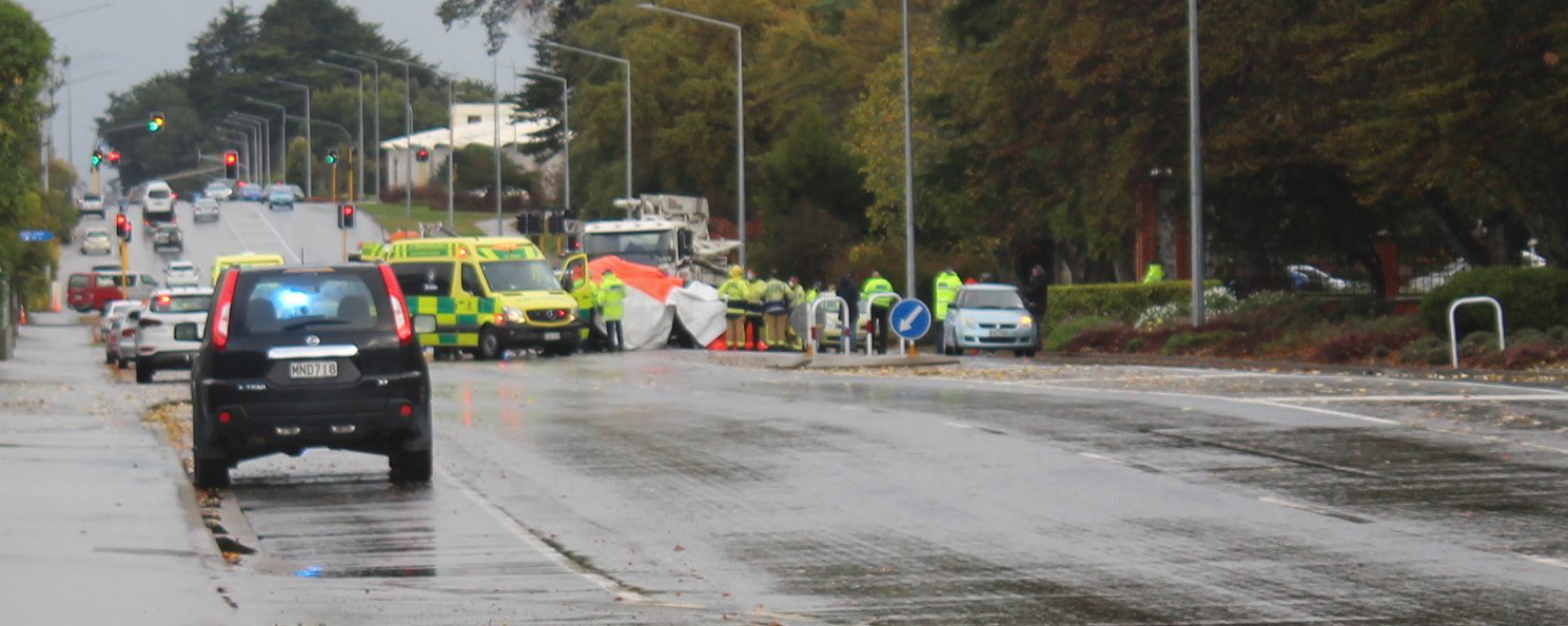 The crash happened in a 50kmh zone near an entrance to Queens Park this afternoon. PHOTO: BEN...