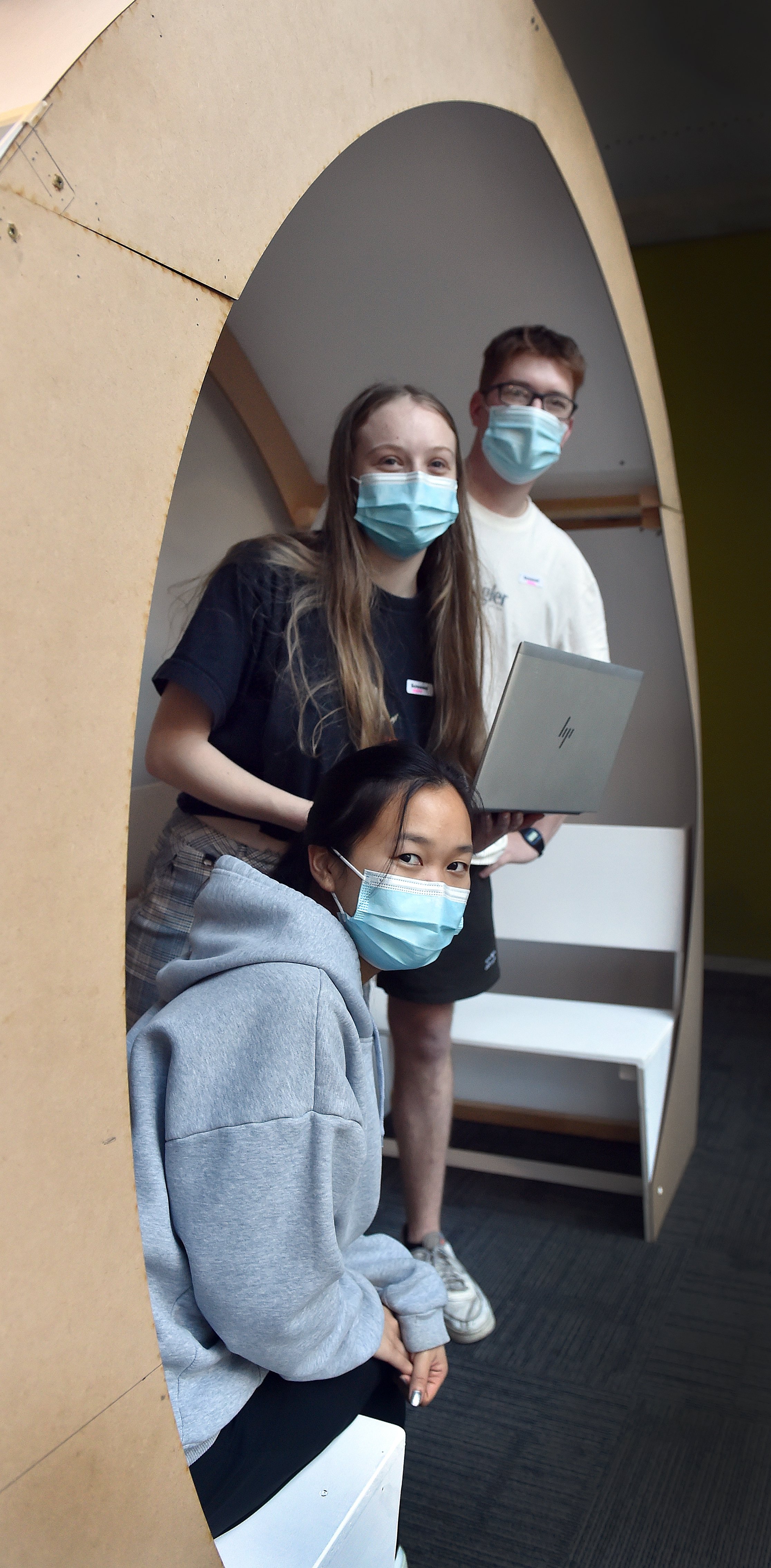 Otago Polytechnic product design students (clockwise, from bottom) Elle Chotiwanich (22), Rosie...