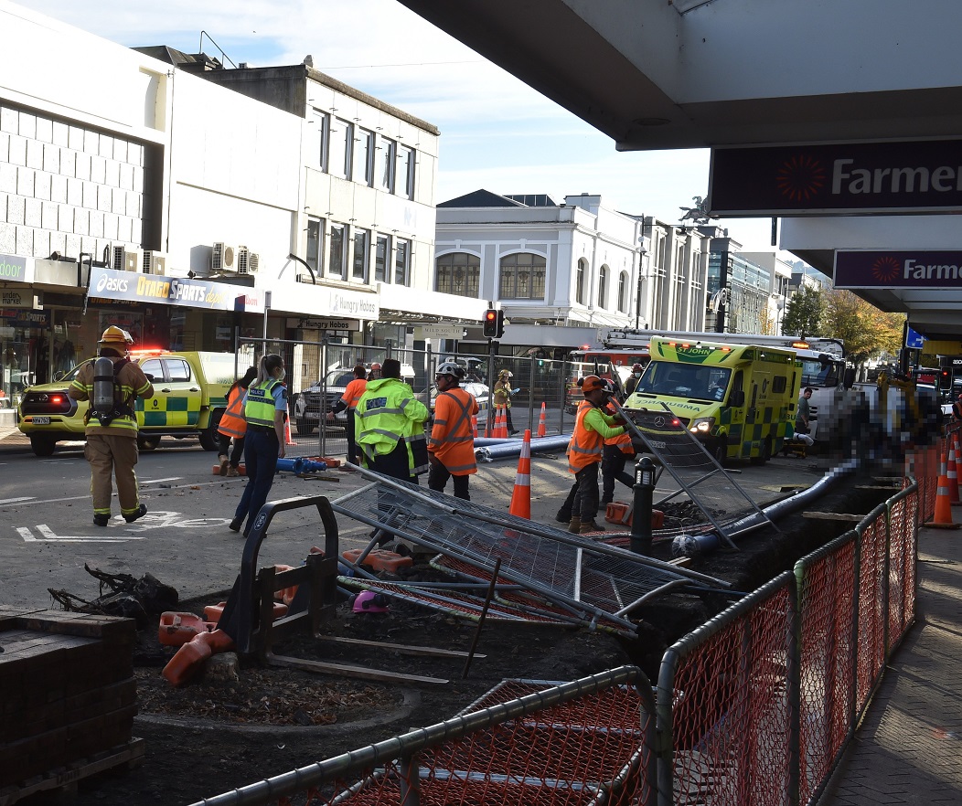 Emergency services at the scene following the incident. PHOTO GREGOR RICHARDSON