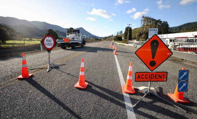 The highway was closed for much of yesterday following the crash. Photo: NZ Herald