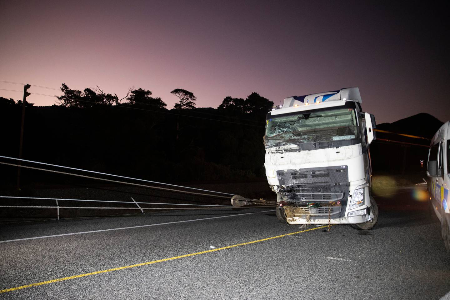 The truck driver sustained minor injuries in the crash. Photo: George Heard