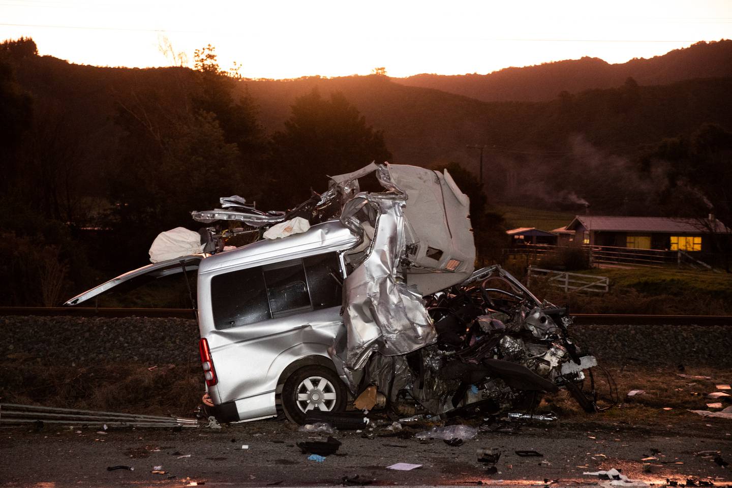 Seven people died after their van crashed into a truck south of Picton on Sunday morning. Photo:...