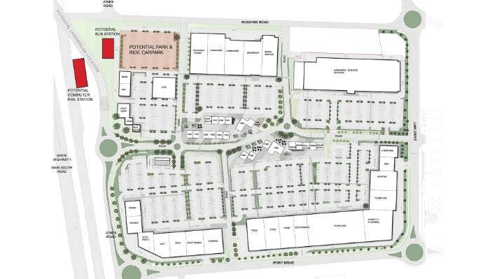 The master plan for The Station retail centre in Rolleston. Image: Supplied