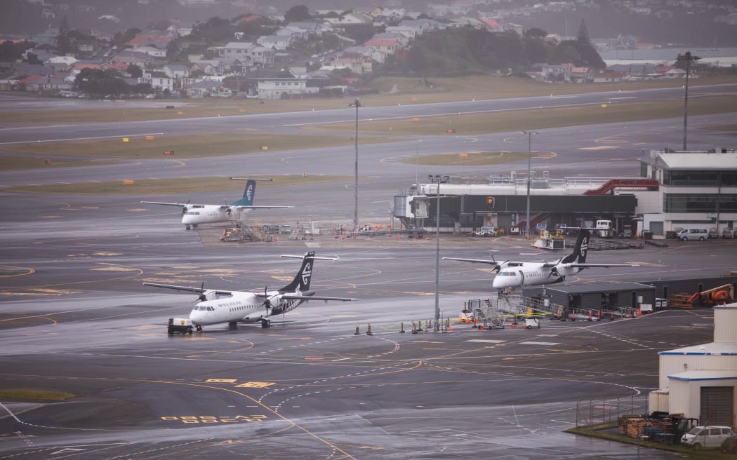 Severe weather forced 181 flights into and out of Wellington to be cancelled or diverted on Thursday. Photo: RNZ 