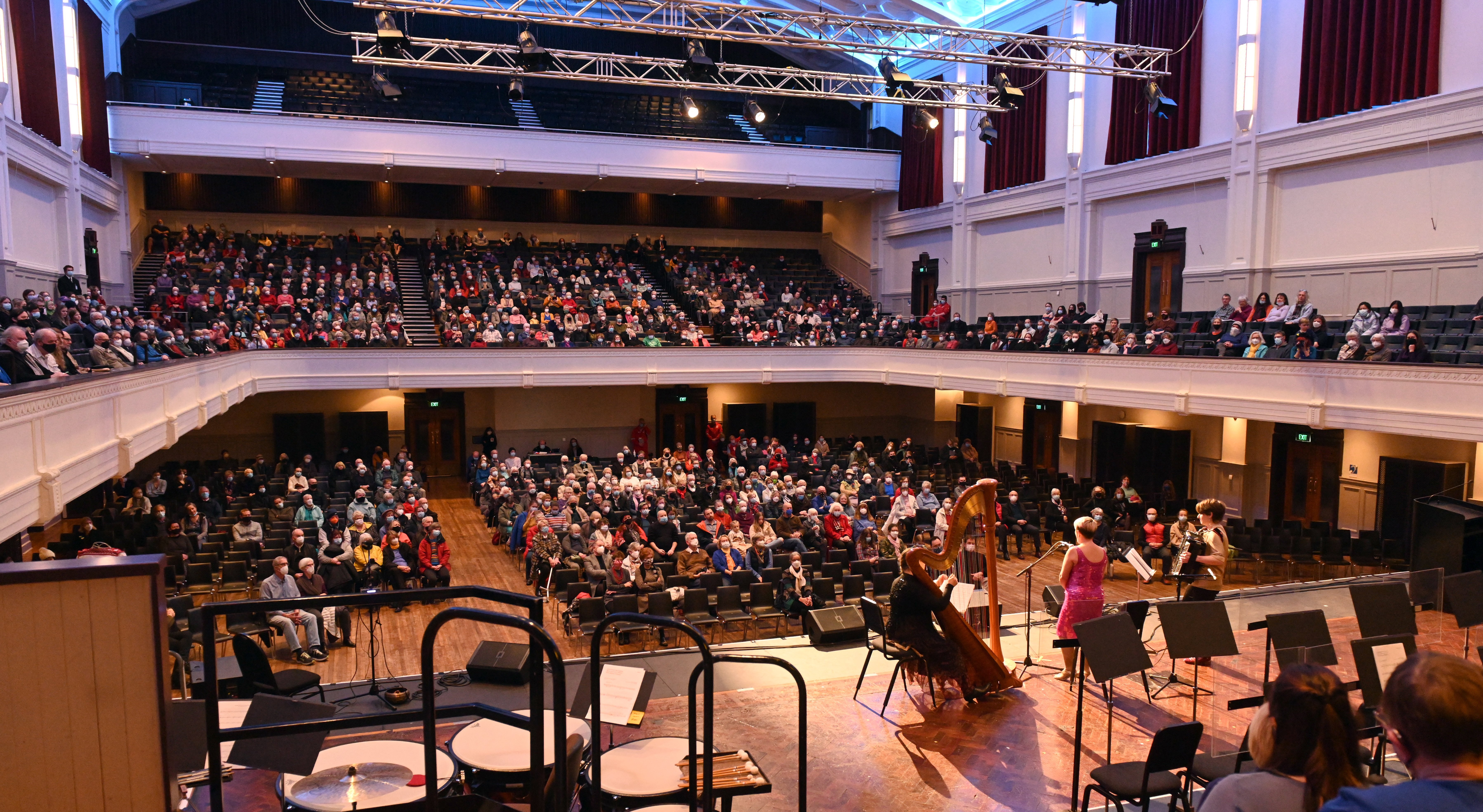 The Cafe Operano band perform at the Concert for Ukraine at the Dunedin Town Hall last night,...