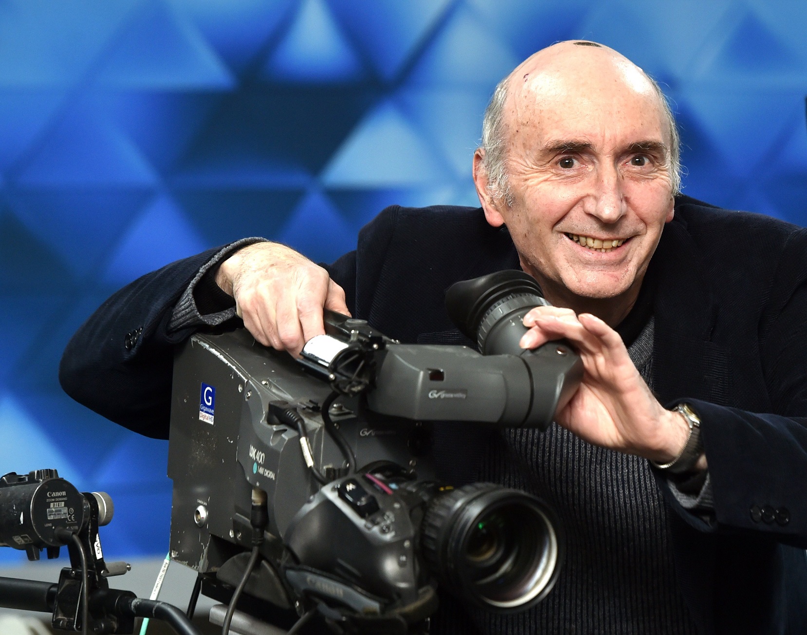 Dunedin Film Society vice-president Alister McDonald holds a camera at the Channel 39 studios...