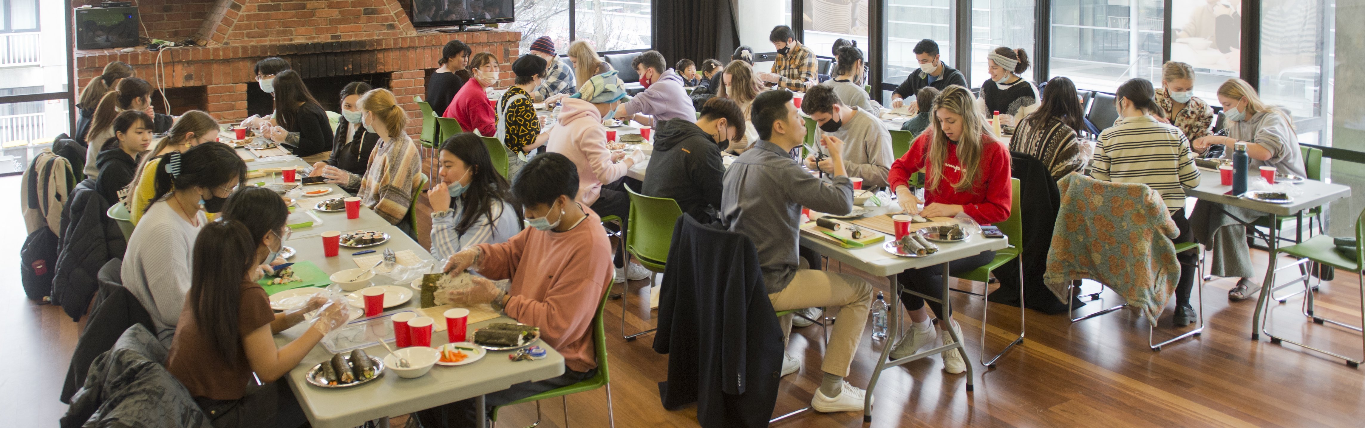 University of Otago students try their hand at making sushi at the annual Otago University...