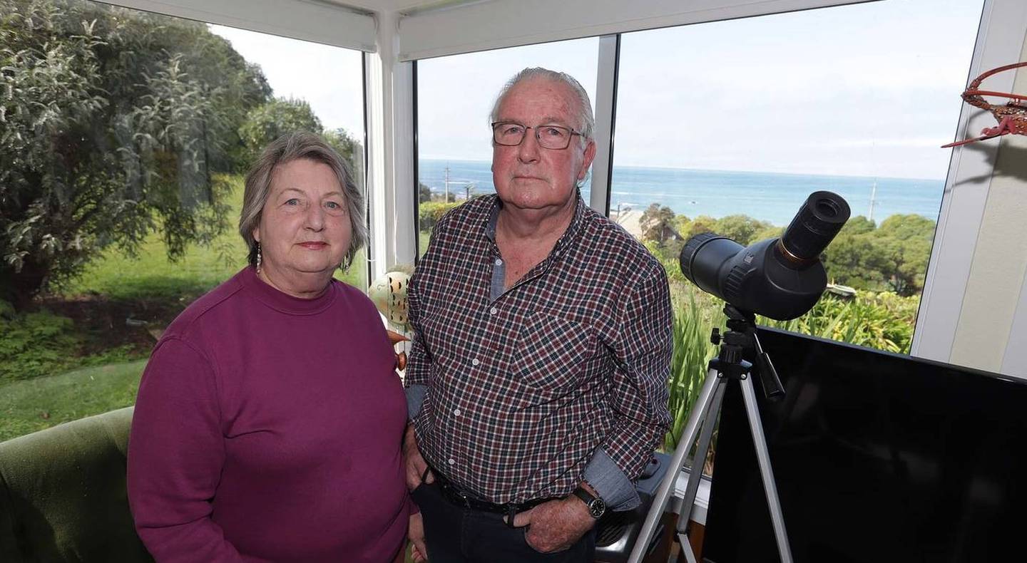 Kevin Anderson and his wife Erin watched the rescue from their home above Goose Bay. Photo: Tim Cuff