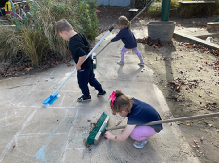 Children at the centre join forces with the Dallington community on clean-up days. Photo: Supplied