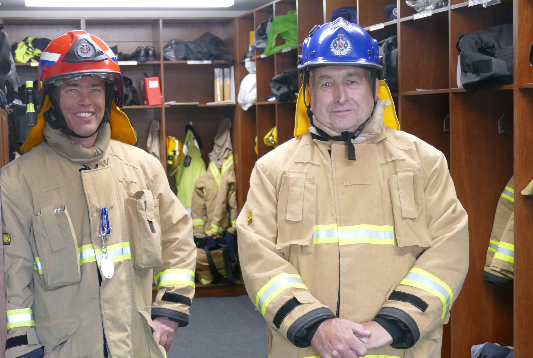 Frankton volunteer firefighters Karl Argyle (left) and Stu Ide. Photo: Tracey Roxburgh