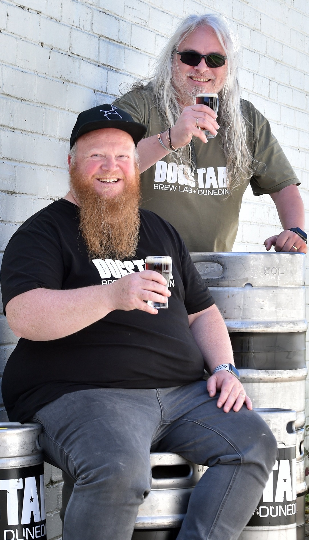 DogStar Brew Lab owners/brewers Saul Ross (left) and Hadden Gamble sample the flavour notes of...