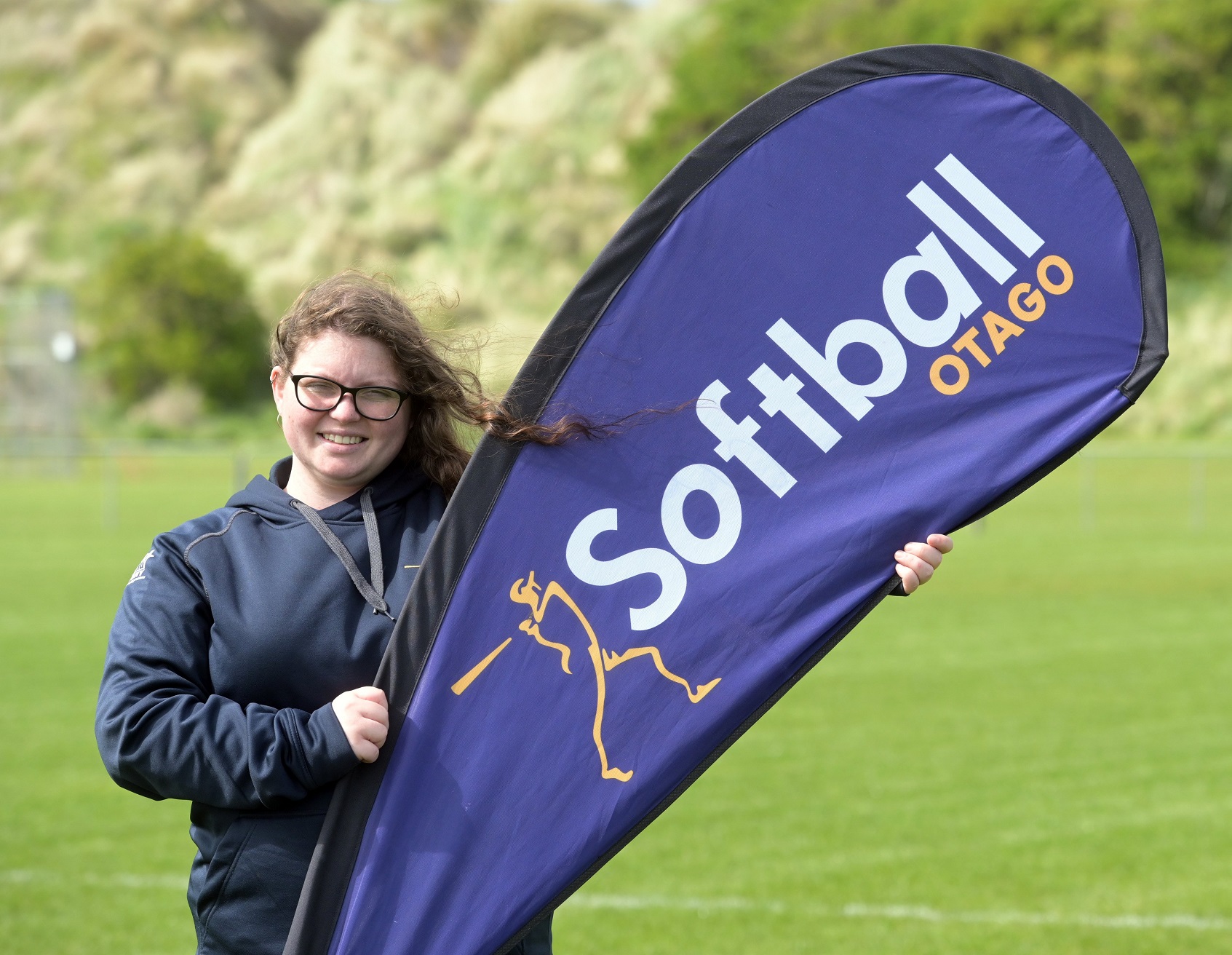 Newly appointed Otago Softball operations manager Grace Carver prepares for the opening day of...