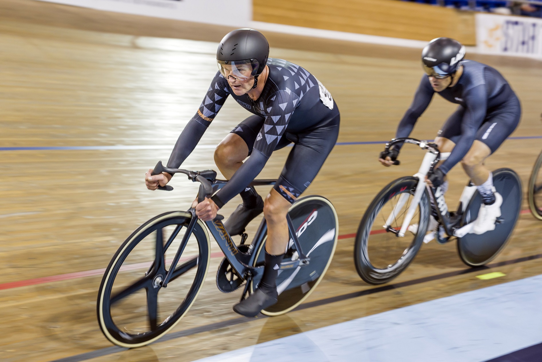 Dunedin cyclist Justin Stott in action during the men’s 45-49 points race a UCI Masters Track...