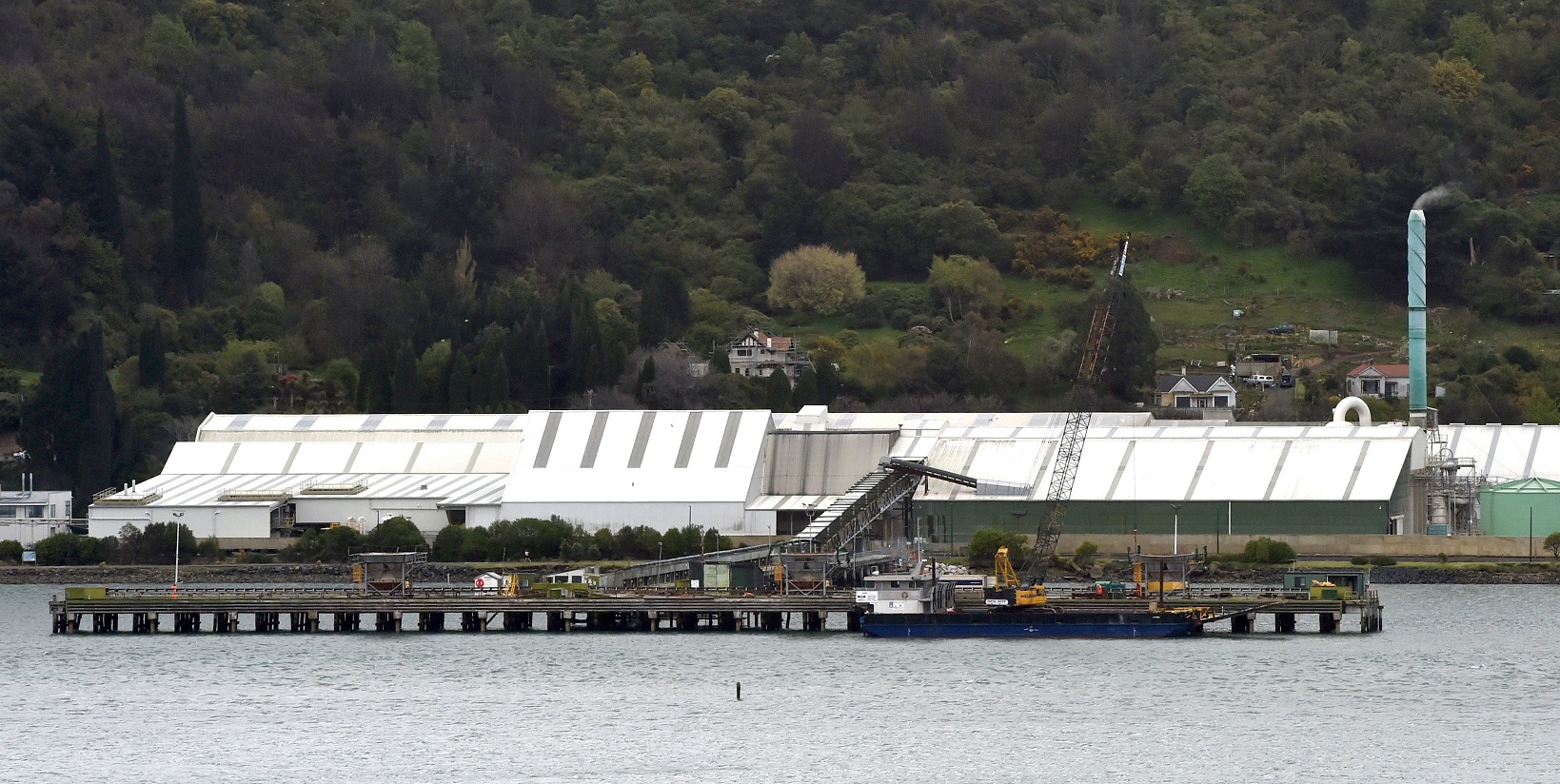 Work begins on the refurbishment of Ravensbourne wharf, in Otago Harbour. Photo: Gregor Richardson