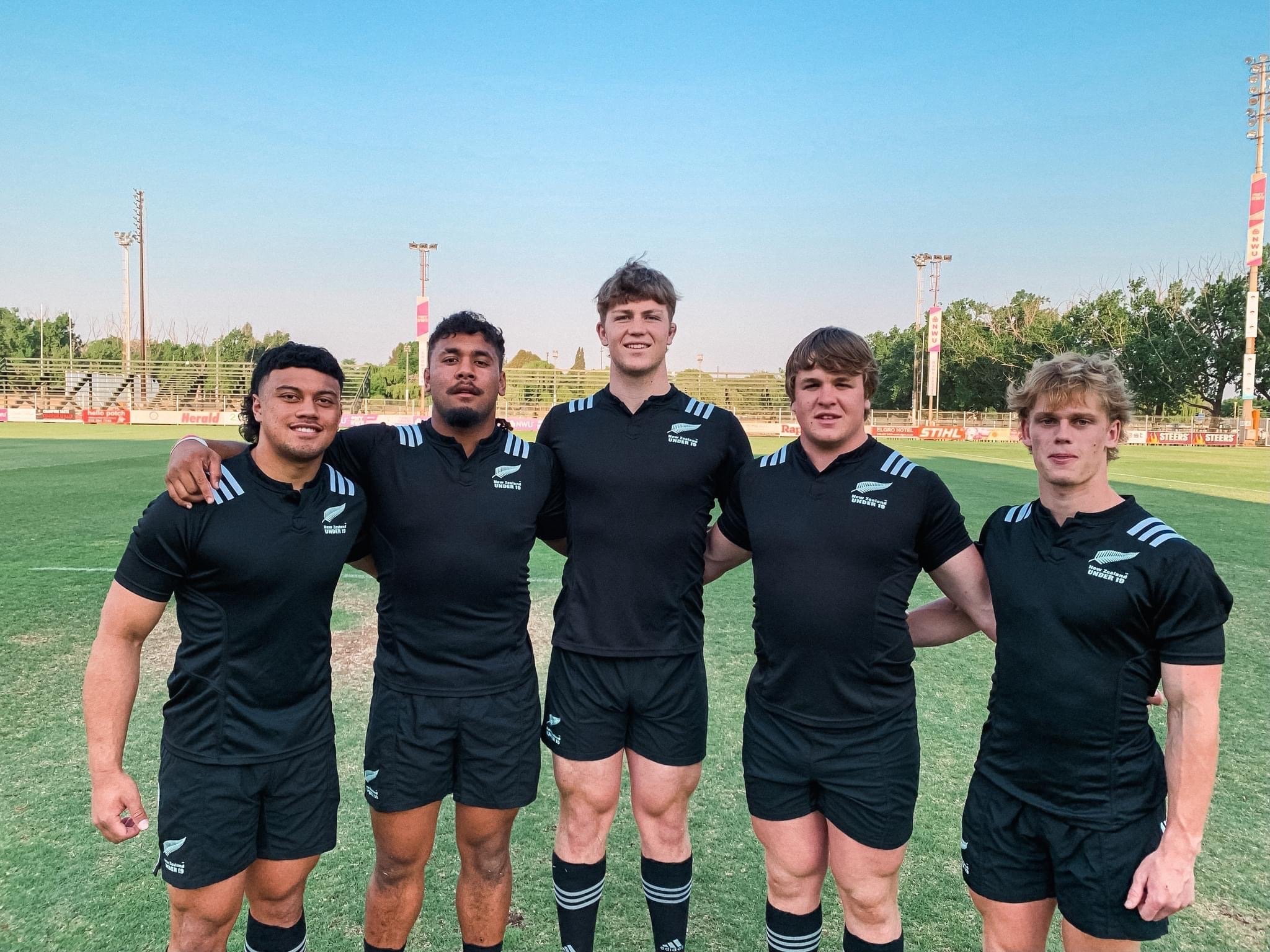 Finn Hurley (far right) and New Zealand under-19 team-mates (from left) Ajay Faleagfaga, Semisi...