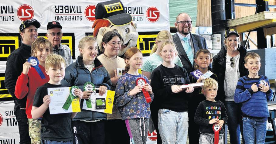 Holiday fun . . . Some of the prizewinners at the annual Sutherland Timber and Kaiapoi ITM Junior...