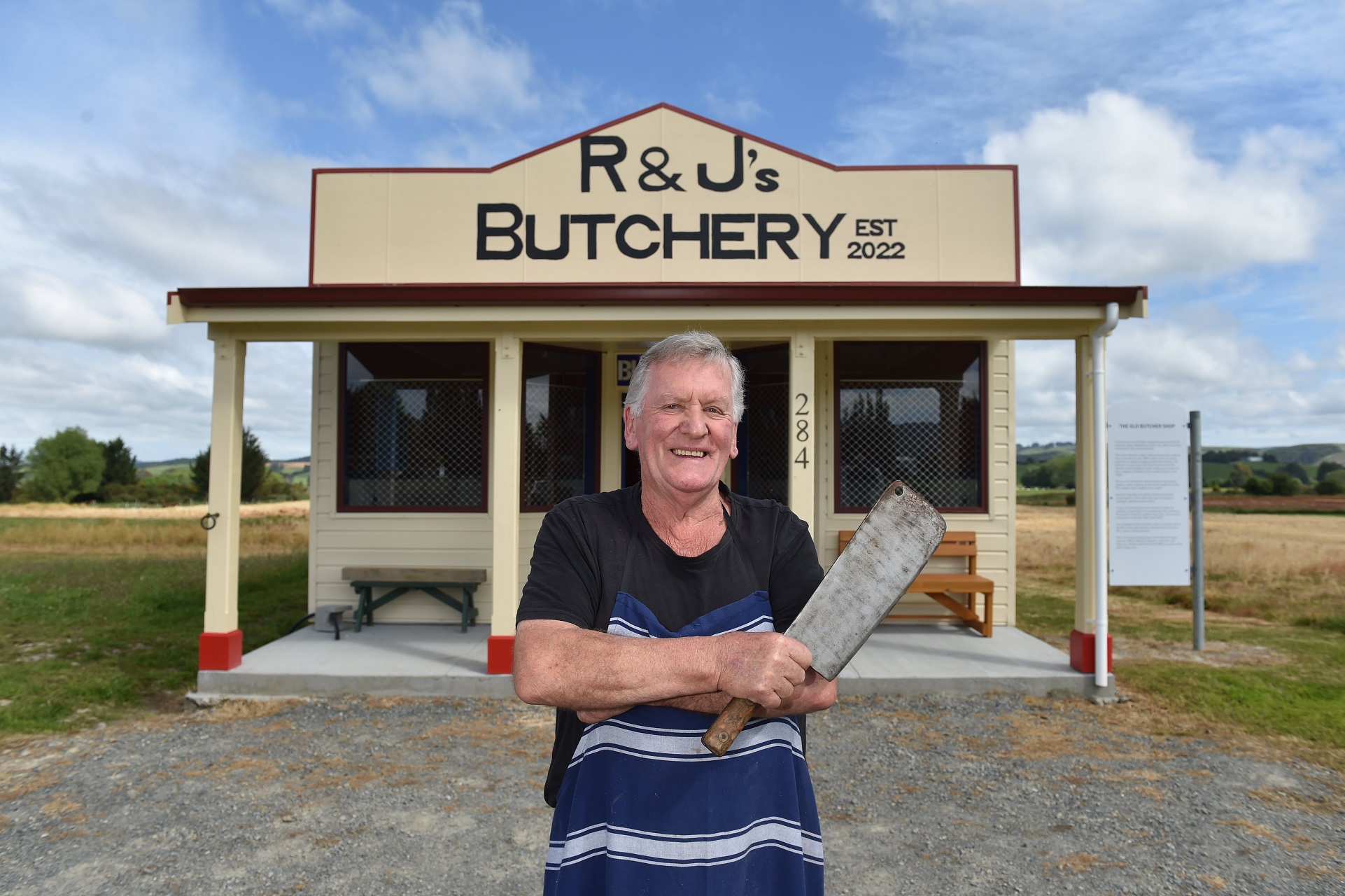 Milton abattoir owner Rex Spence gets ready to share his new replica 1930s butchers shop,...