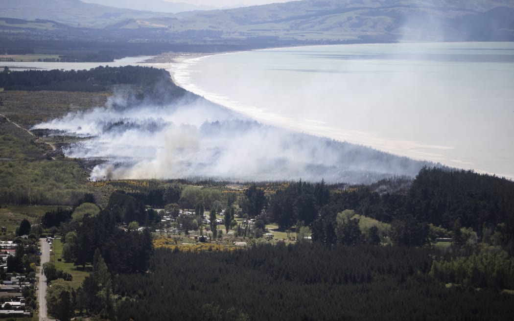 The fire burned through about 160ha of vegetation in North Canterbury.  Photo: NZME