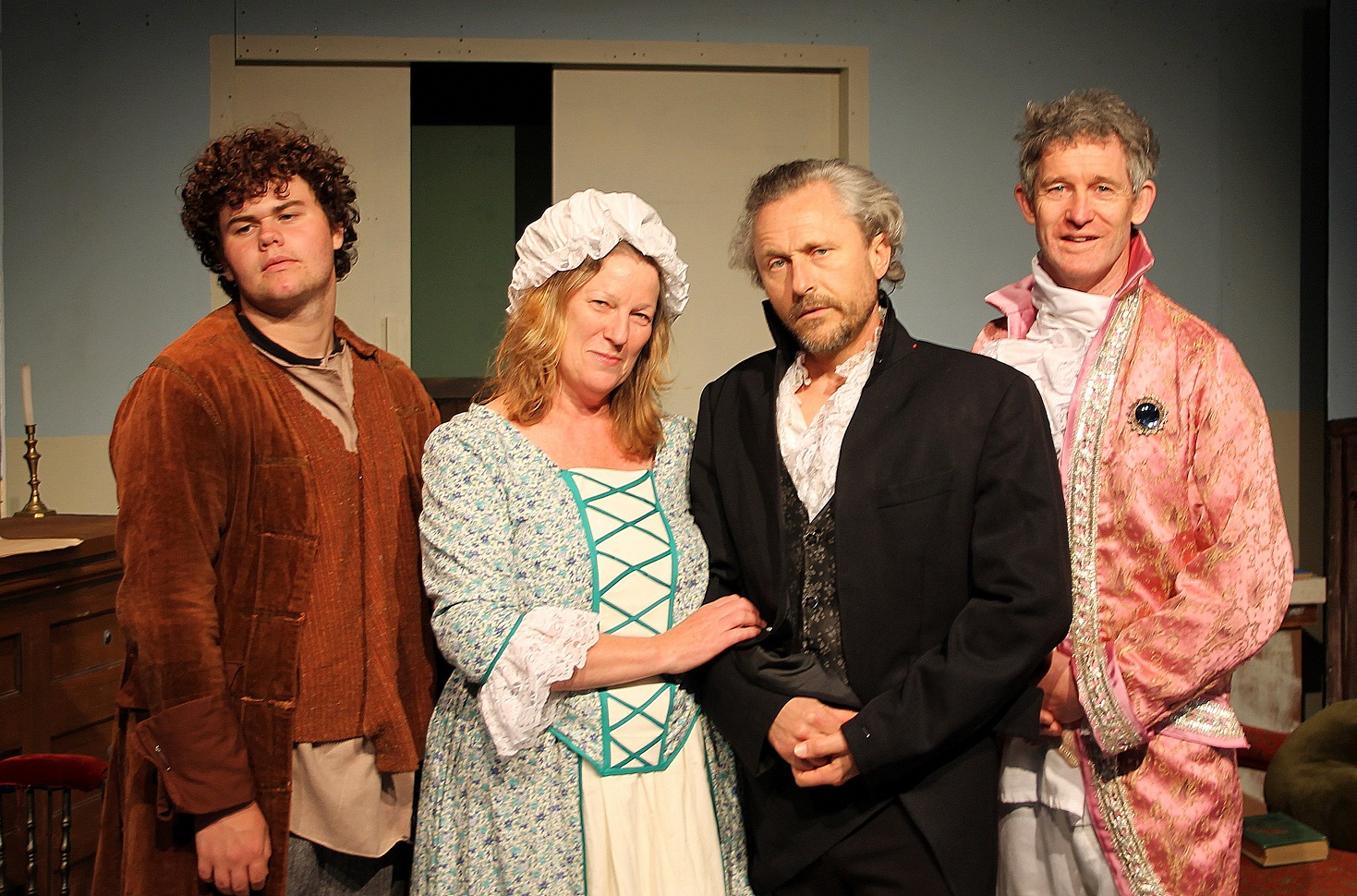 South Otago Theatre Society’s Blackadder III cast (from left) Fraser McAtamney as Baldrick,...